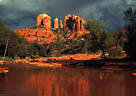 A storm approaches Red Rock Crossing, near Sedona, Arizona.