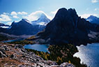 Cerulean and Sunburst Lakes, Sunburst Peak, and Mount Assiniboine.