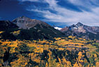 Sunshine Peak and Wilson Peak from the Rim Trail at Sunshine Campground.