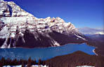 Peyto Lake after autumn snow, Banff National Park.