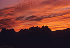 Sunrise over the Organ Mountains from Baylor Canyon Road