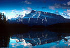 Early morning reflection of Mount Rundle in Two Jacks Lake, Banff National Park, Canada.